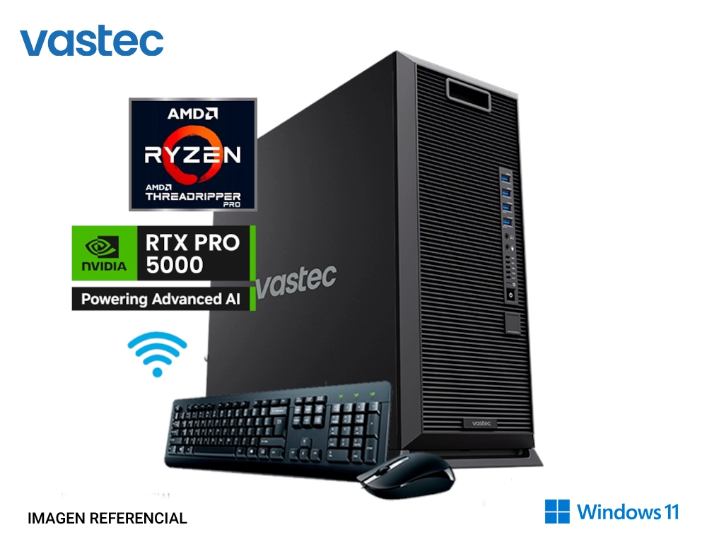 Workstation Ryzen Threadripper PRO 7985WX, 128GB DDR5 ECC, 2TB M.2 SSD, N1VIDIA RTX PRO 5000 48GB Blackwell, W11Pro
