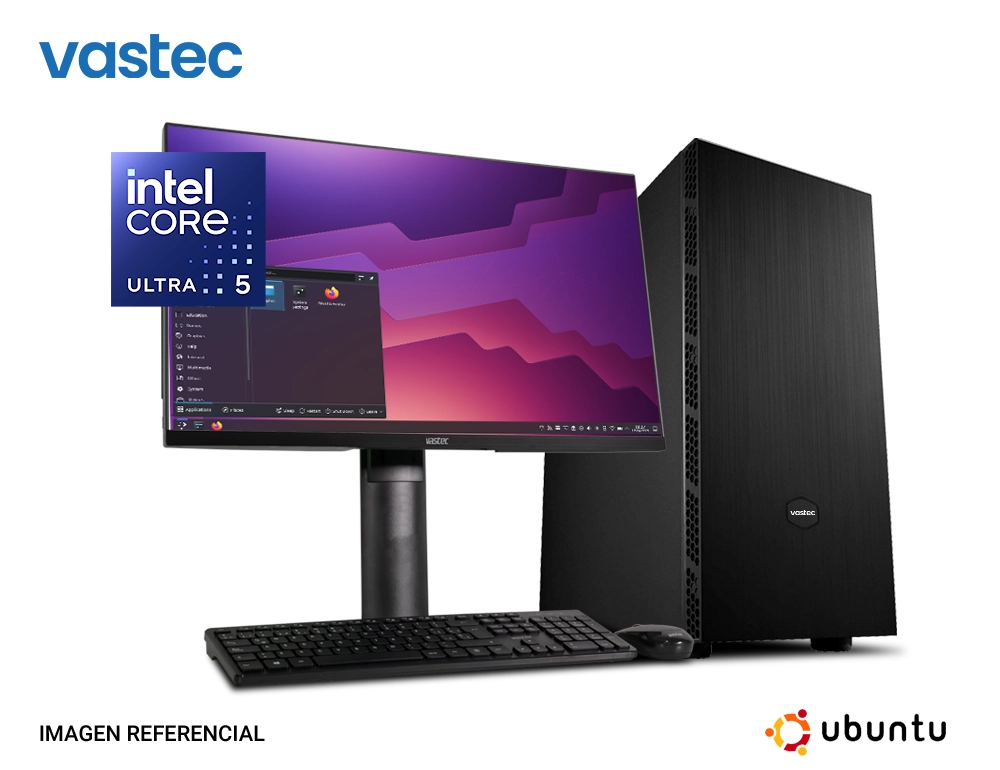 computadora vastec pc de escritorio con monitor intel ultra 5