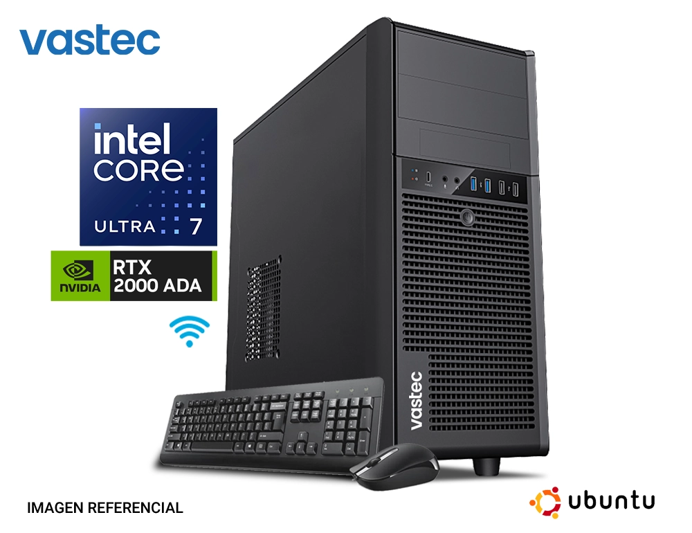 Workstation vastec Intel core ultra 7 con video nvidia rtx 2000 16gb gddr6 ecc