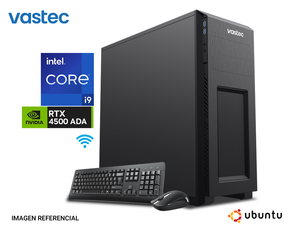worsktation pro vastec con procesador i9 14900k y video nvidia rtx 45000 20 gb ada