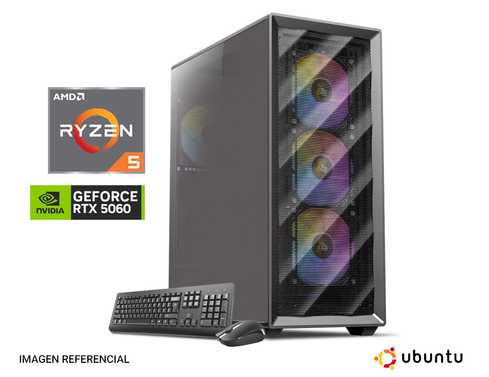 pc gamer vastec amd ryzen 5 con nvidia geforce rtx 5060 8gb